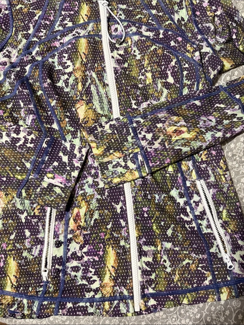 lululemon athletica Purple Multi-Print define zip up size 12